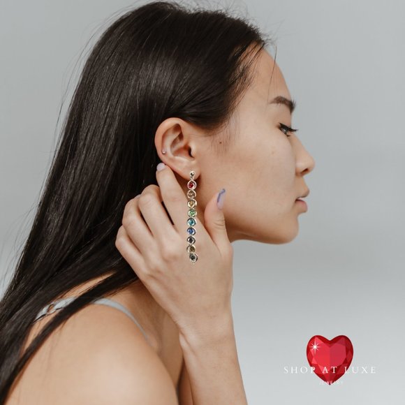 Ride The Rainbow Crystal Earrings - Picture 1 of 3
